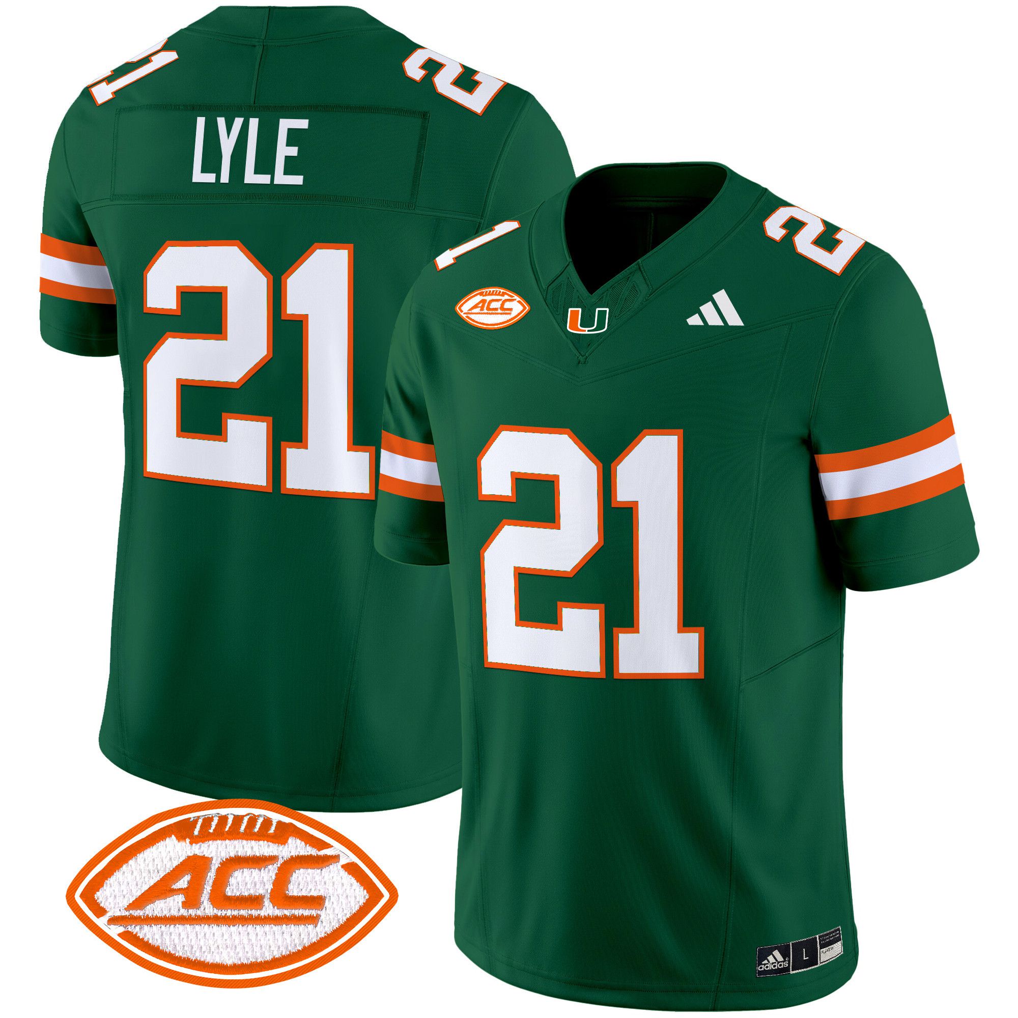 Men Miami Hurricanes #21 Lyle Green 2024 Vapor Limited NCAA Jersey style 1